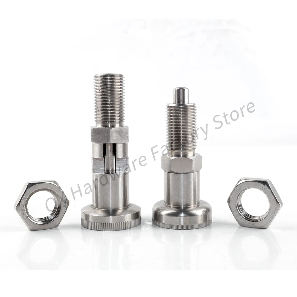 High Precision All Stainless Steel Index Pin Extendable Spring Pull Pin Self-Locking/Reset Knob Plunger Positioning Pin With Nut