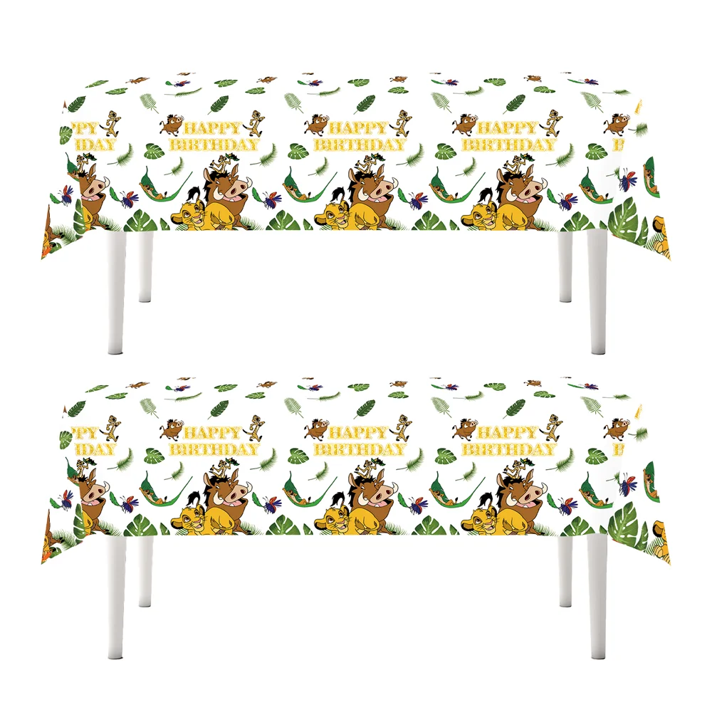 1/3pcs Lion King Simba Pumbaa Timon Jungle Printed Disposable Tablecloth Waterproof 108x180cm Safari Birthday Party Decorations view 3