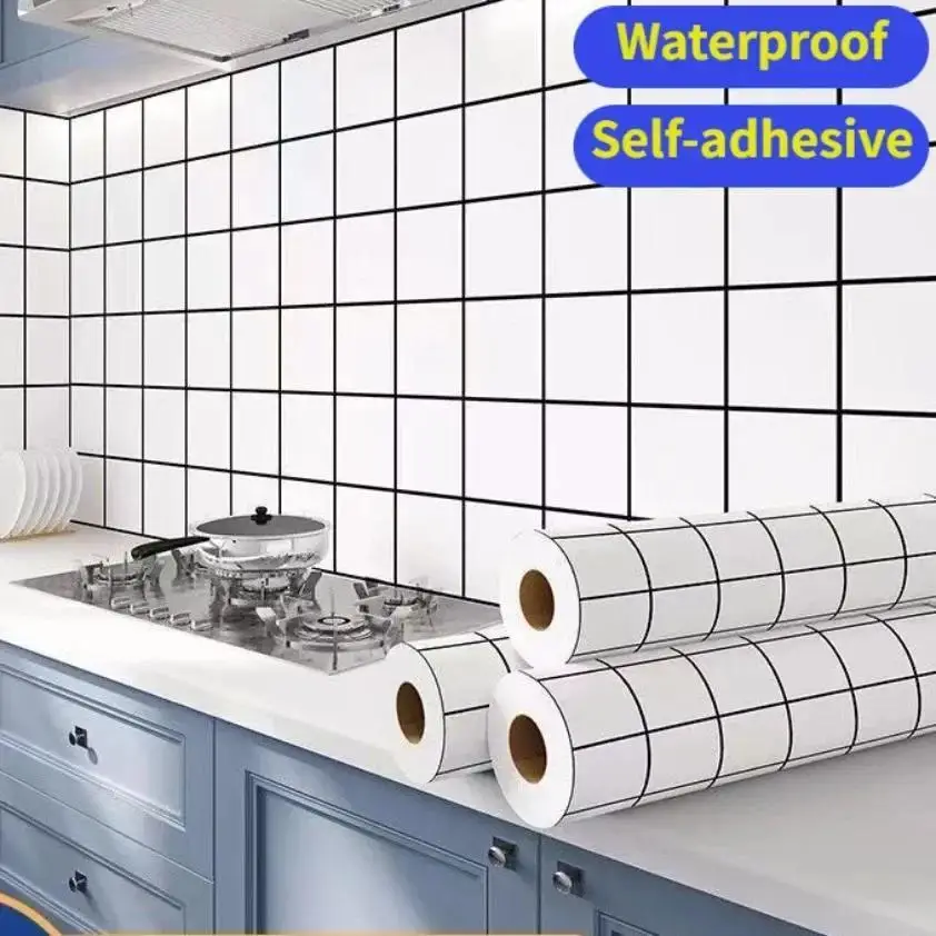 Formaldehyde‑Free Removable Marble Wallpaper Self‑Adhesive Waterproof Oil‑Proof for Kitchen Backsplash Bathroom Tile Decor