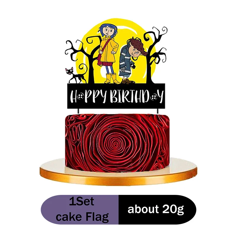 Coraline & The Secret Door Thema Feestdecoratie Horror Series Geschenkdoos Servies Spiraal Doop Communie Halloween Benodigdheden