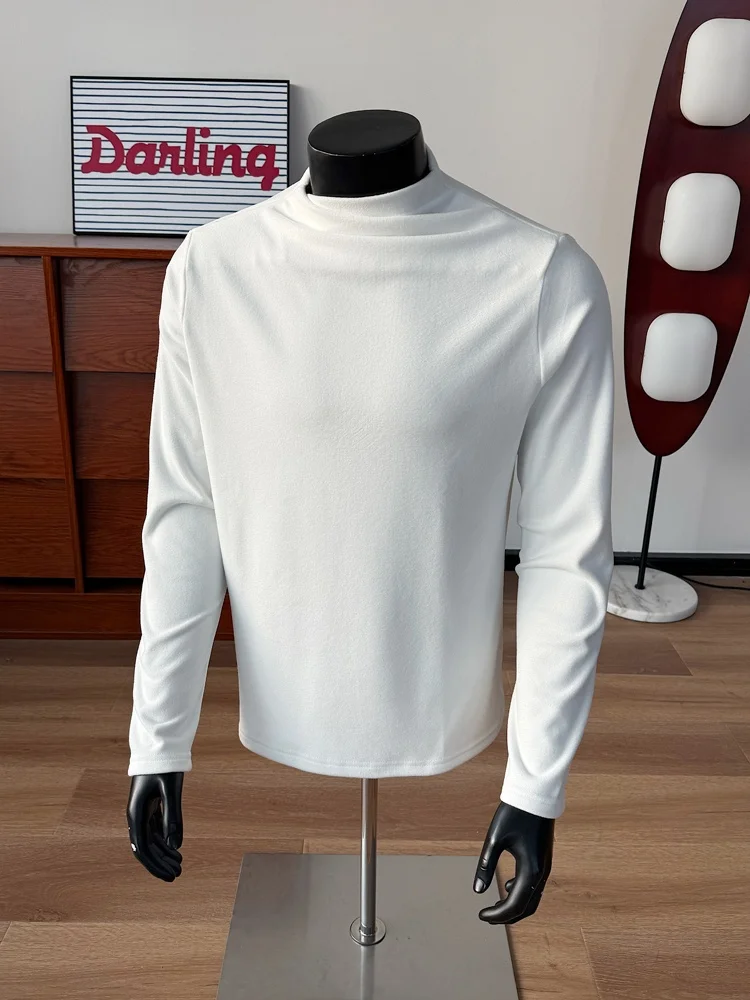 

Cleanfit Men's Slim Fit Long Sve T-irt Cross Collar Layering Top Autumn Winter Faion Brand Soft Comfortable Cotton Blend