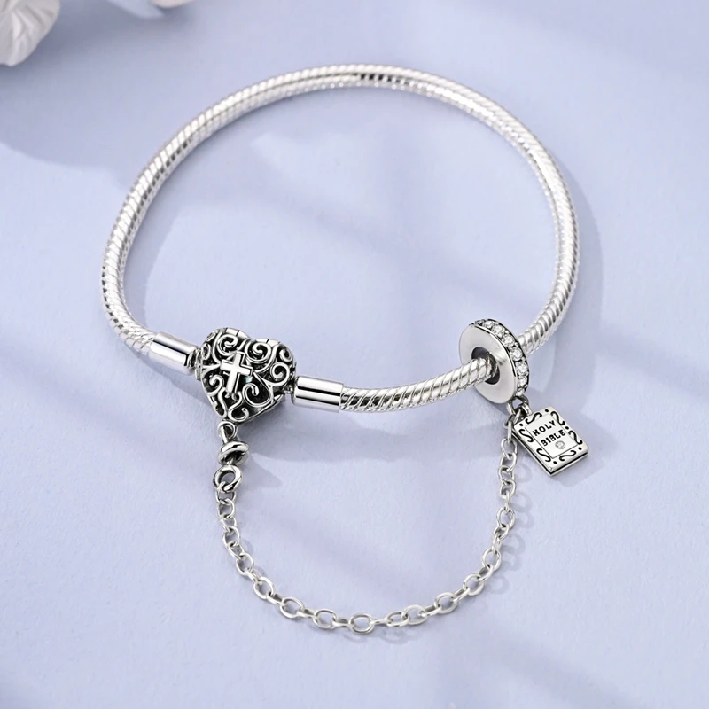 Bracelet Original 925 Sterling Silver Charms Bracelet 17-20CM Heart Bracelet for Women Bracelet Charms Birthday Jewelry Gifts