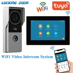 Wireless Wifi Video Doorbell System 1080P Visual Doorphone Door Bell Camera Tuya App Video Intercom Kit for Home Villa Apartment