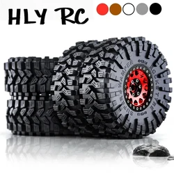 メタルベアドロックホイールリム、1:10 rcクローラーカー用ラバータイヤセット、traxxas、trx4、rc4wd、d90同軸、scx10 ii、iii、mst、120mm、1.9 