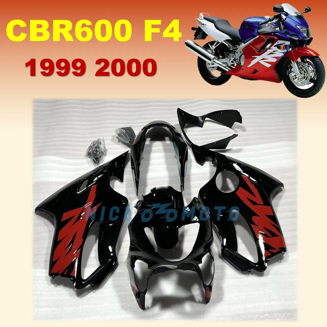 

Подходит для Honda CBR600 F4 1999 2000, комплект обтекателя, кузов из АБС-пластика, CBR 600 RR CBR600 RR CBR600RR CBR 600RR