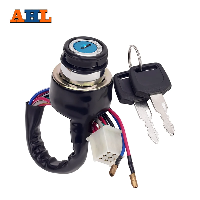 

Motorcycle 9 pin with 2 wires Electric Door Lock Plug Ignition Key Switch For Suzuki AX100 AX 100 125cc 150cc 250cc 300cc ATV