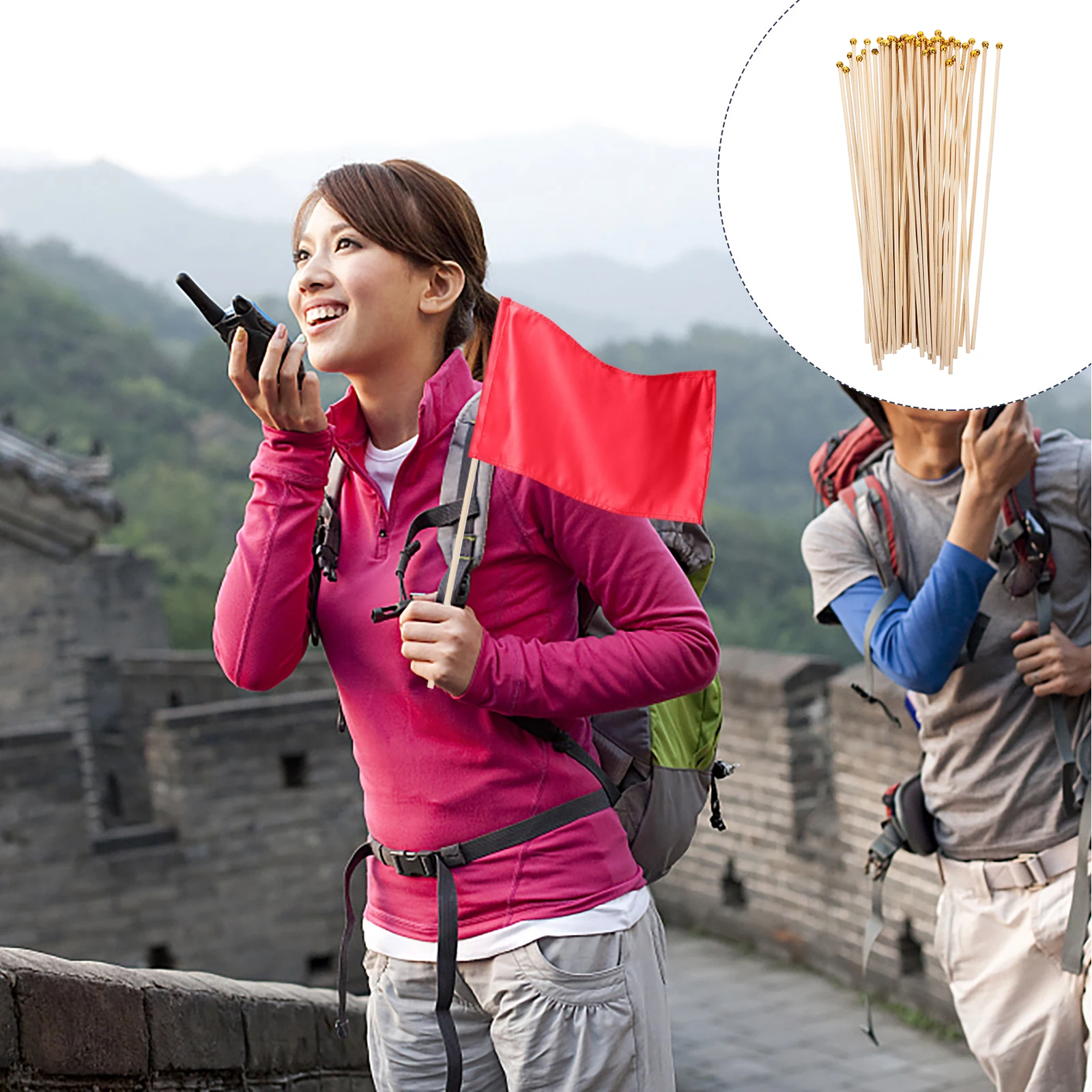 

50pcs H held Flagpole 30cm Plastic Durable Lightweight for Shopping Malls Exhibitions Conferences DIY Accessories Flag Pole