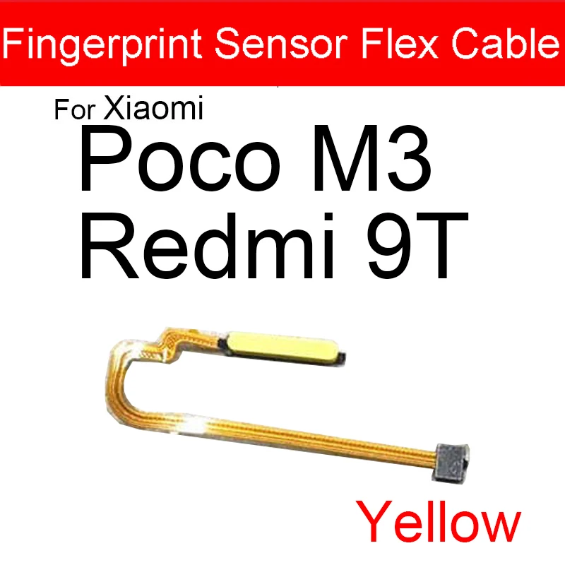 Fingerprint Home Sensor Flex Cable For Xiaomi Poco M3 M2010J19CG M2010J19CI For Redmi 9T Touch Connect Fingerprint Power Button