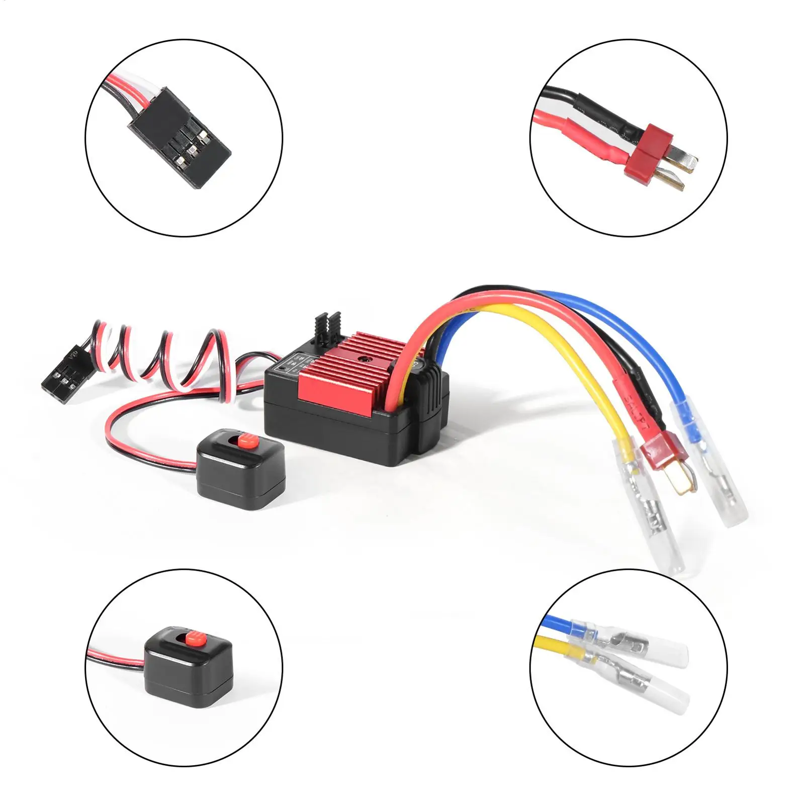 Speed Control Waterproof 1/10 RC Car Brushed Regulator Module Brushed Speed Controller For Outdoor Dirt Sand Rainy Day Beach