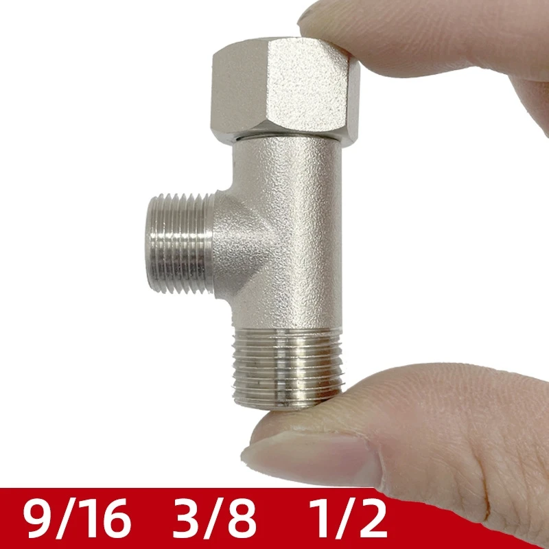 Zawór przełączający toaletę Mosiężny adapter trójnikowy Trójnik 3-drożny Zawór spłukujący 7/8 3/8 9/16 Do wanny Bidet Spryskiwacz Głowica prysznicowa