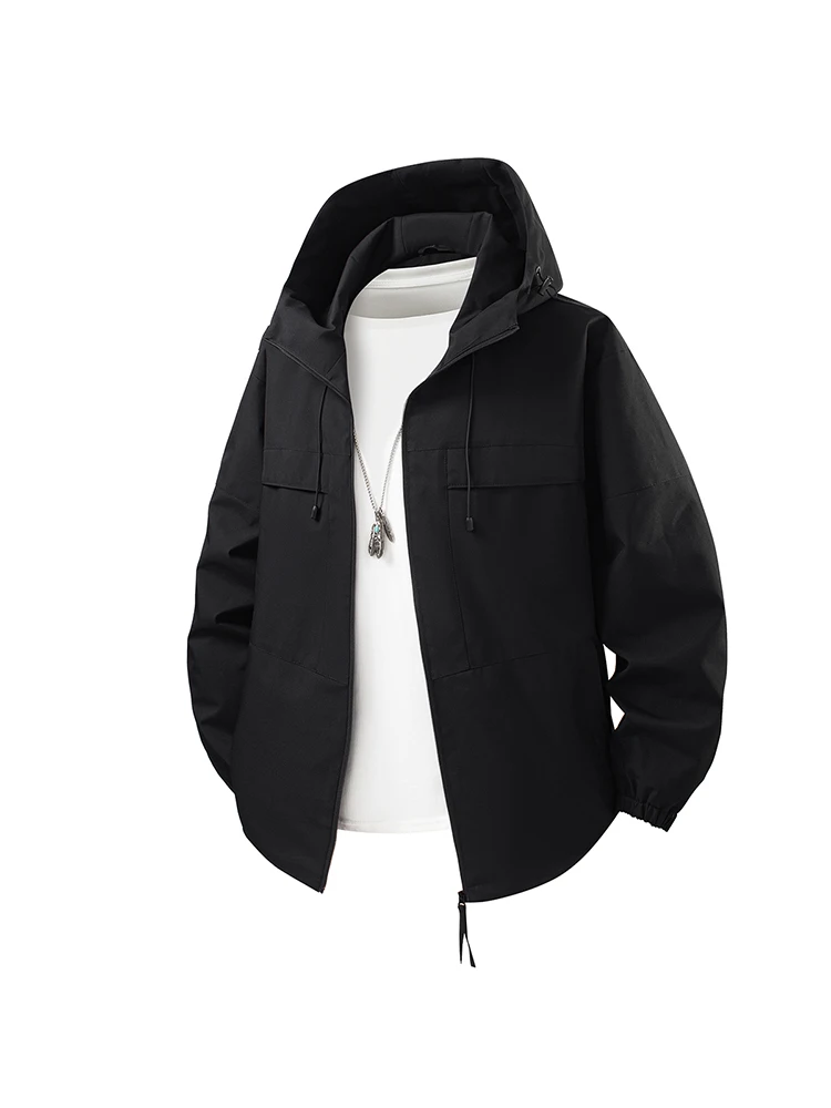 

Men's Outdoor Early Autumn Casual Thin Windproof Waterproof Hooded Jaet New 2025 Trendy Brand Lightweight Polyester Fiber