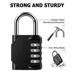 1 Pack 4 Digit Combination Lock, Locker Lock, Padlock Outdoor Indoor, Waterproof Design, for School, Toolbox, Hasp Cabinet