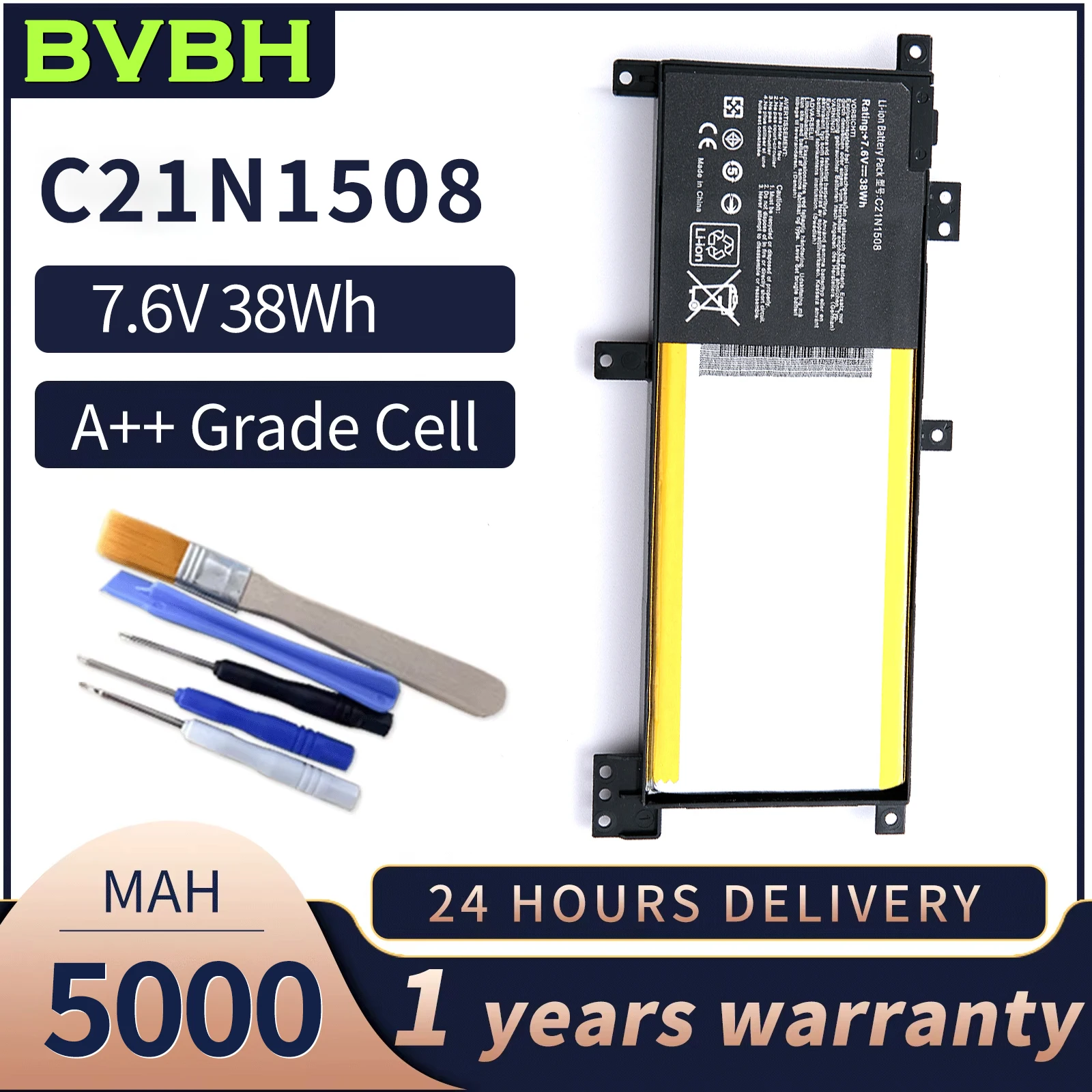 

BVBH New C21N1508 Laptop A456U F456U 5000mah F456UV K456U R457U Battery For ASUS X456U X456UA X456UR series