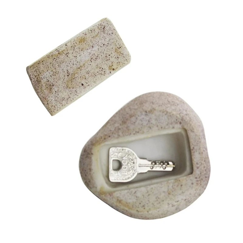 Realistic Stone Key Safe Fake Stone Key Holder Secret Compartment Safe Outdoor A0KC