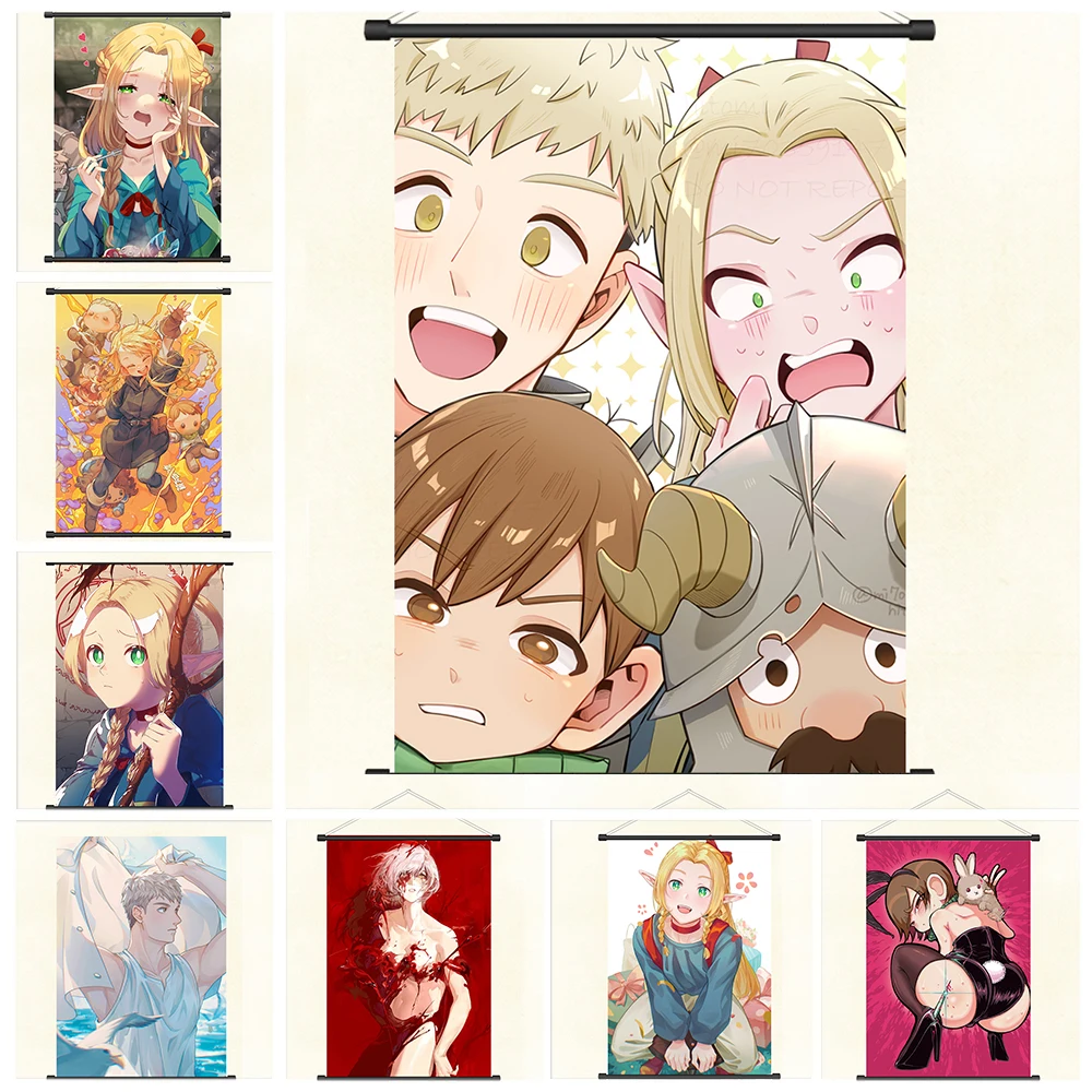 

Delicious in Dungeon Decoration Picture Mural Anime Scroll Painting Cartoon Comics Poster Canvas Wallpaper Prints