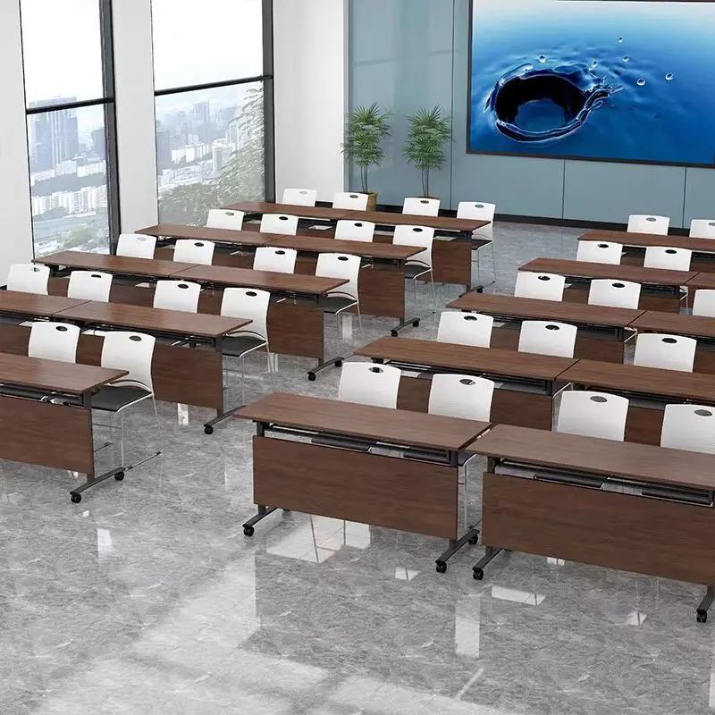 

Modern Conference Table And Chair Combination Training Tutorial Class Wooden Table And Chair Institution Classroom Use
