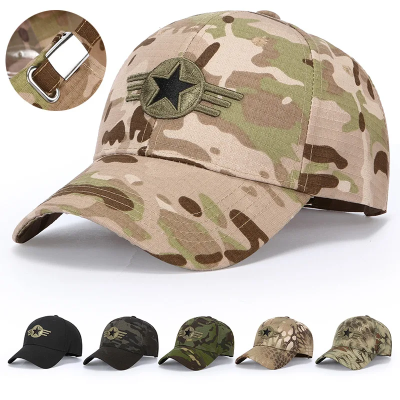 New Camouflage Tactical Duck Tongue Hats Spring and Autumn Cotton Sun Visor Baseball Cap Men Women All-Match Outdoor Trucker Hat