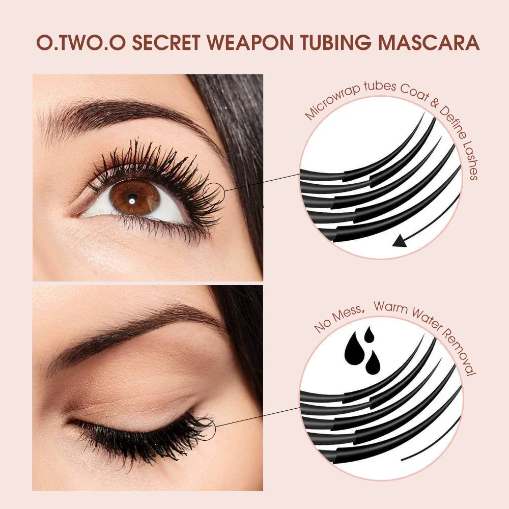 O.TWO.O ماسكارا سوداء لتطويل الرموش ماكياج مقاوم للماء طويل الأمد حجم الماسكارا 4D مستحضرات التجميل