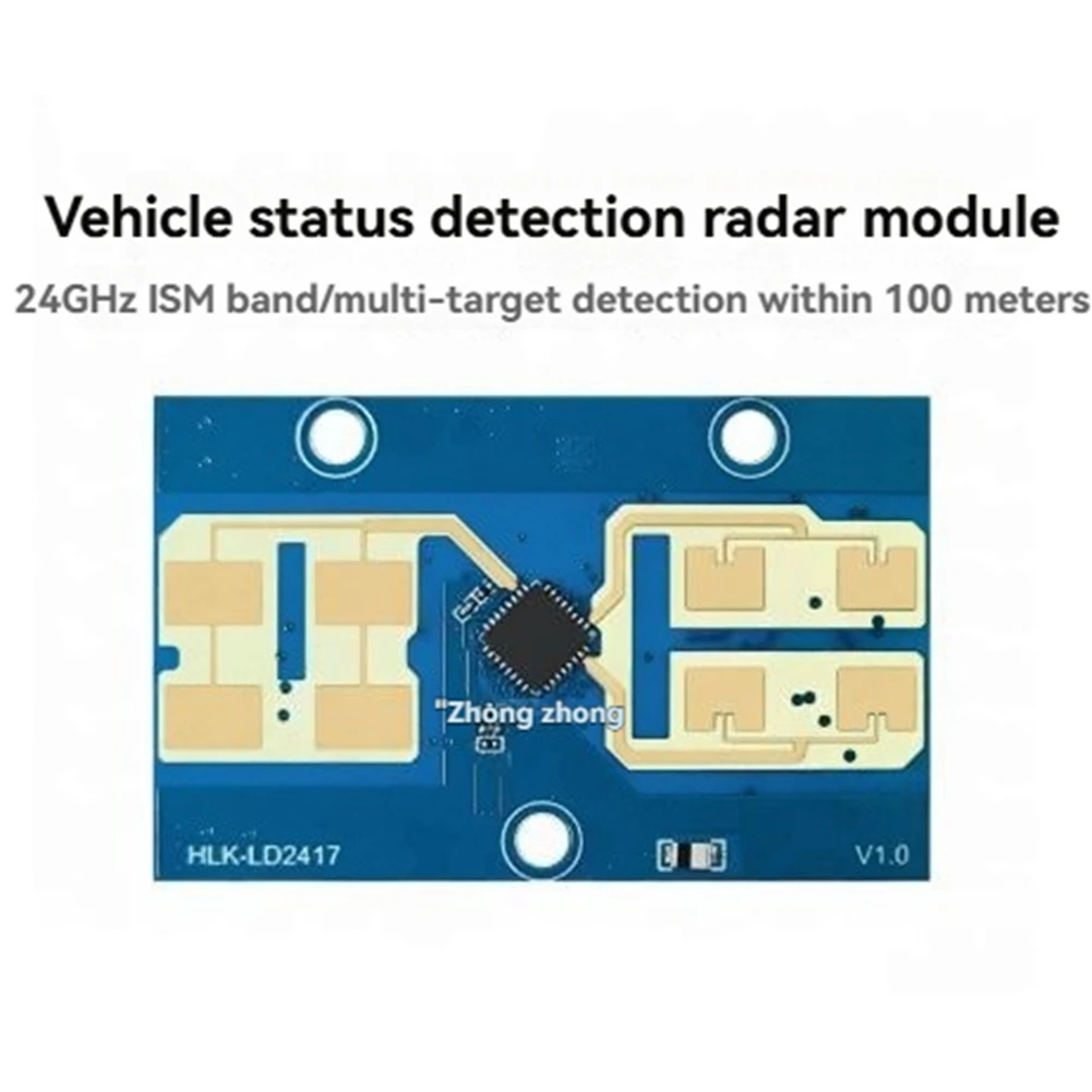 

AA08-LD2417 24G Радарный модуль для определения состояния транспортных средств, датчик расстояния и скорости автомобиля, миллиметроволновой датчик, дальность обнаружения 100 м