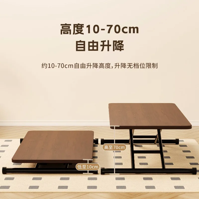 Coffee table dining table household mobile stacking  small apartment rental house simple computer  can lift desk