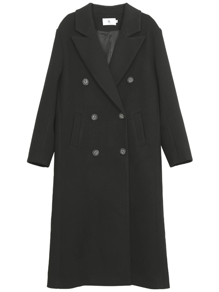 

Bla шерстяной костюм Sle Hepburn ветровое пальто для женщин осень-зима Новое поступление Высококачественный простой прямой крой Длинный све двойной...