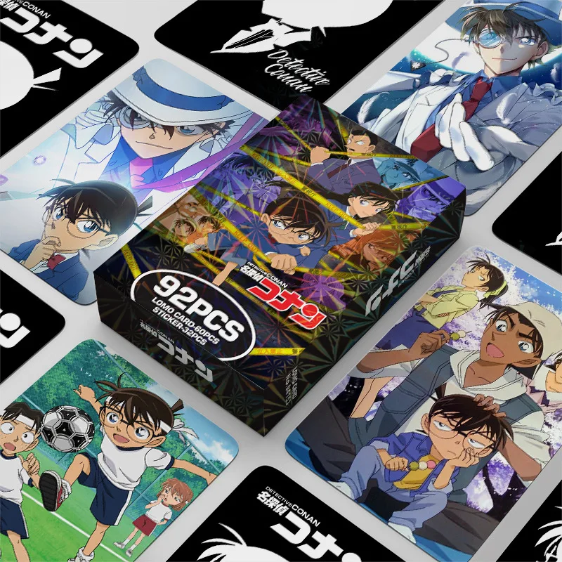 60+32PCS/set Conan Edogawa Lomo Card Japanese Cartoon Detective Photo Card Fan Collect