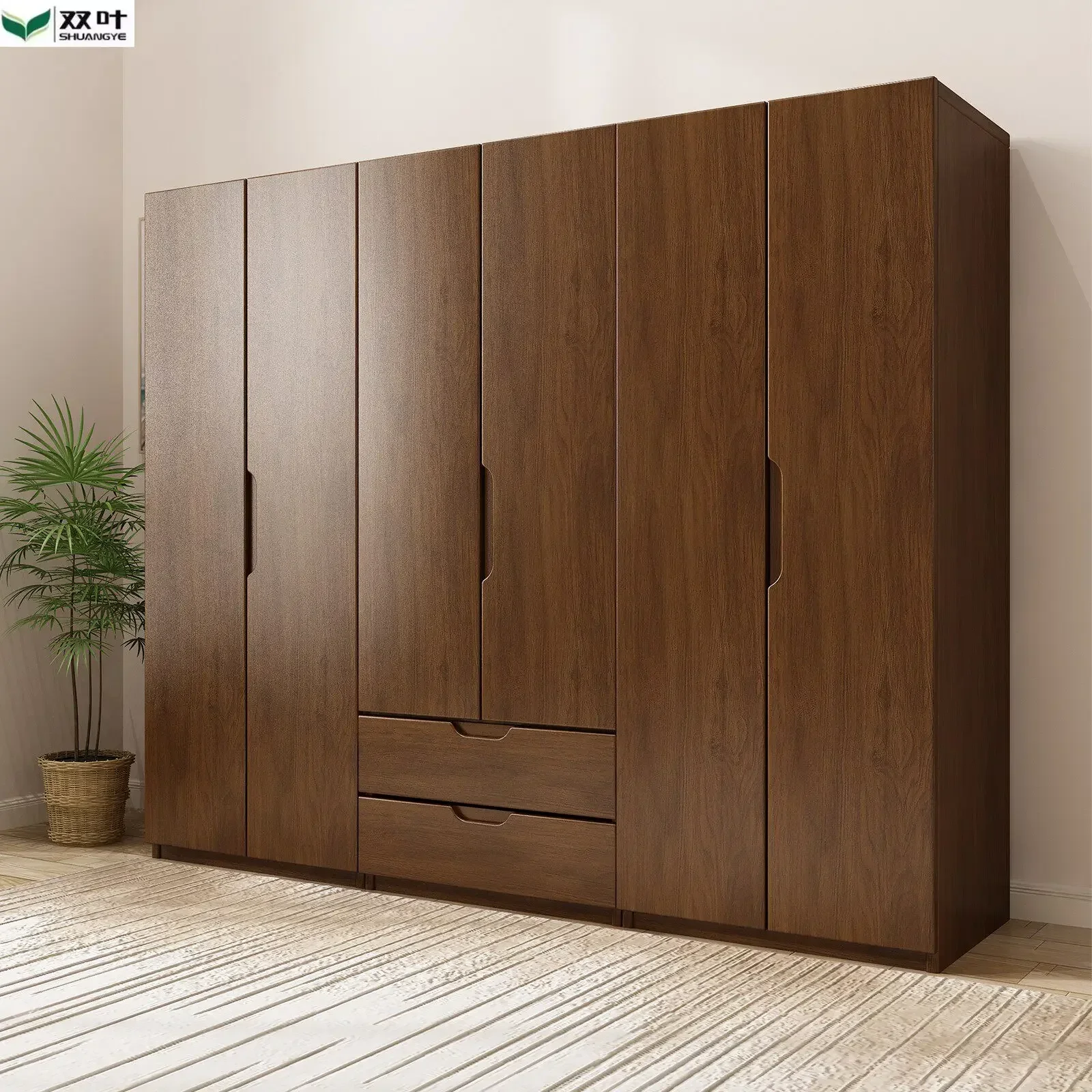 All Solid Wood Bedroom Home Oak Nordic Simple Storage Storage Wardrobeb21