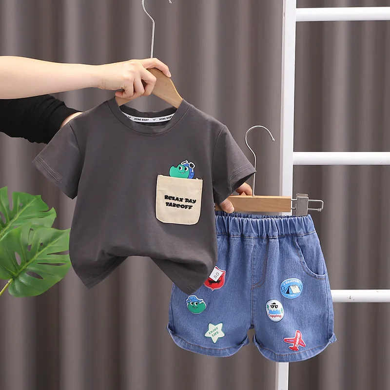 Boys Clothes Sets Summer 2024 Children Cotton T-shirts Shorts 2pcs Caasual Suit For Baby Jogging Tracksuits Kids Outfits Toddler