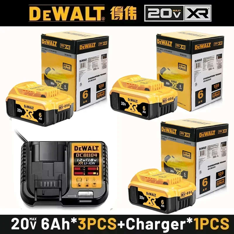 100%Original Dewalt 20V 6000mAh Power Tool Battery DCB206 DCB205 DCB200 DCF887 DCG405 DCD791 DCF922 DCF850 DCD805 tool battery image 3
