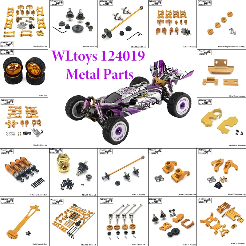

Wltoys 124017 124019 1/12 Rc Car Fat Body Upgrade Set with Shock Mount Center Brace Tail Wing Set Accessories Parts