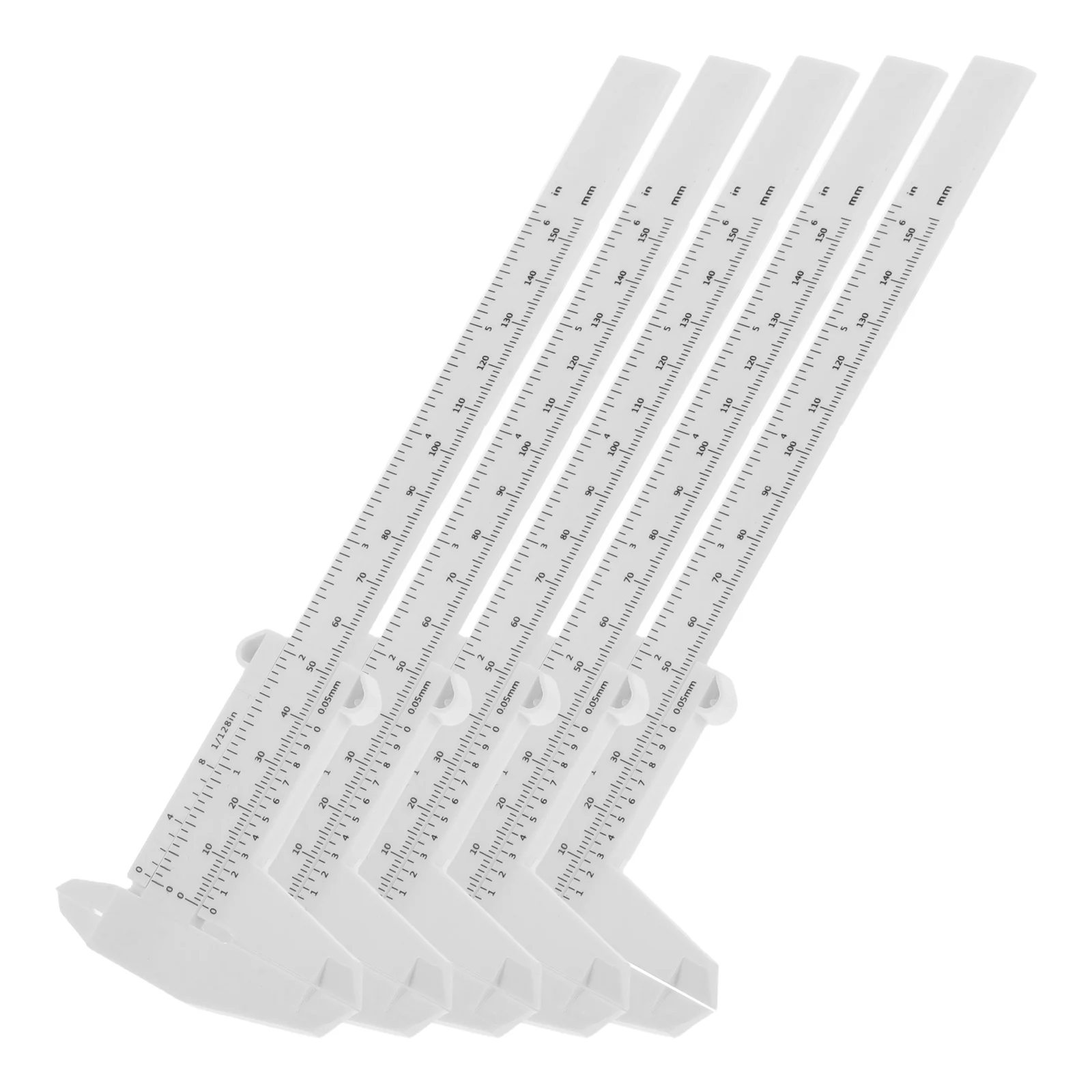 

5pcs Plastic Vernier Calipers Measuring Tools Lightweight Durable High Precision Lab Mini Ruler Scribing Gauge Sliding Scale