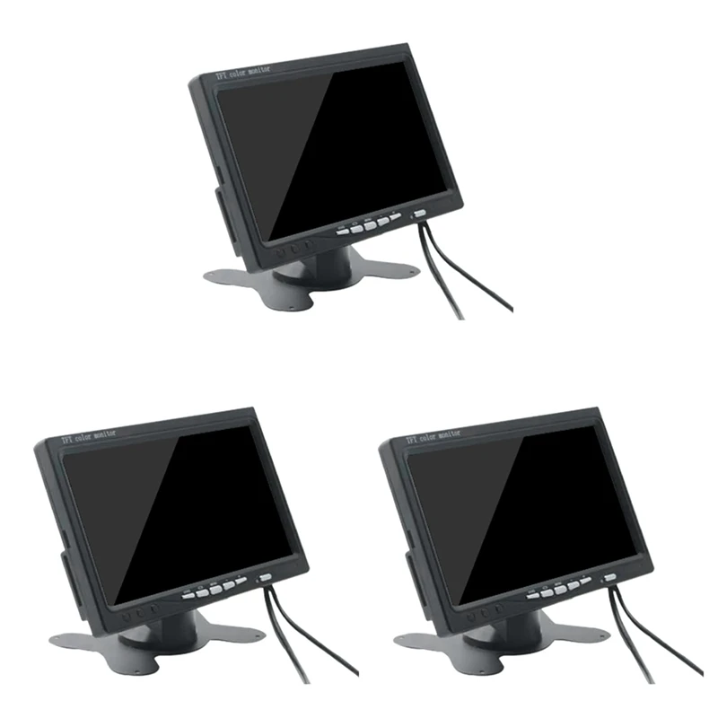 3X Mini TV 7 Inch HD Monitor 800X480 Portable Car LCD Screens On DVD/CMMB Two Input For Passenger Cars Trucks