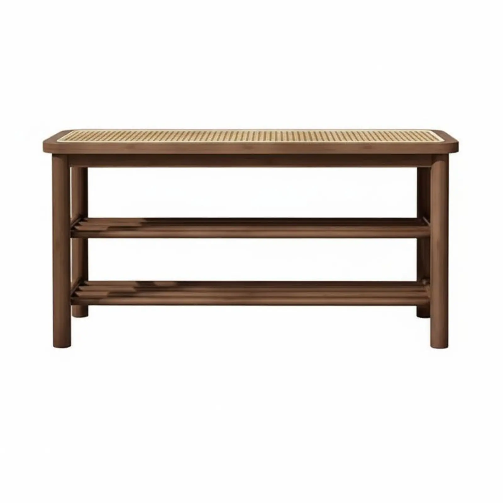 

2-Tier Shoe Rack with Woven Seat Two-in-One Function Padded Shoe Rack Bench Natural Aesthetic Sturdy Construction