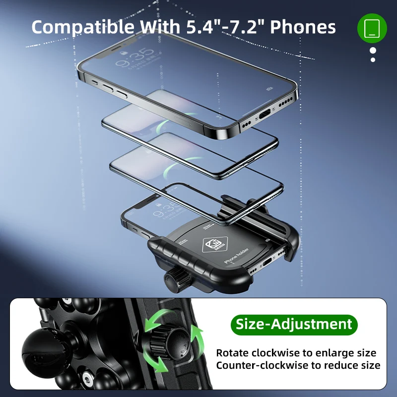 Kewig M8SP Motorcycle Phone Holder With Vibration Dampener Quick Lock Aluminum Alloy Phone Mount For E-Bike Bicycle Scooter ATV - view 5