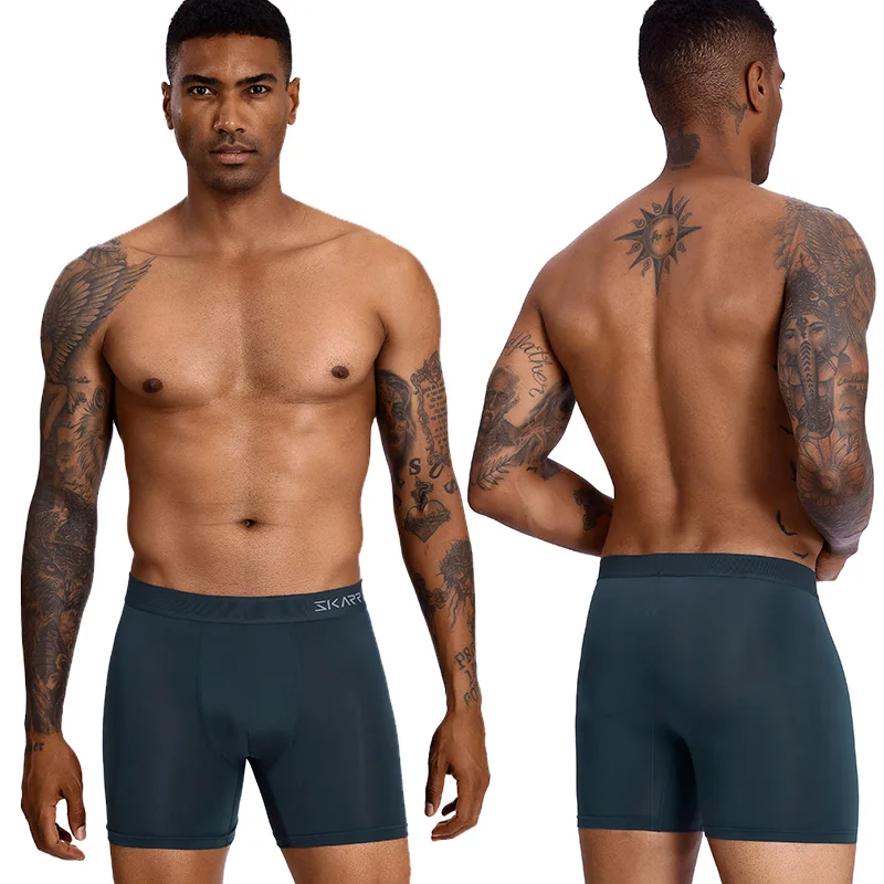 Calzoncillos de poliéster para hombre, ropa interior Sexy de Color sólido, bóxer de alta calidad, bañadores cortos, 6 piezas, novedad