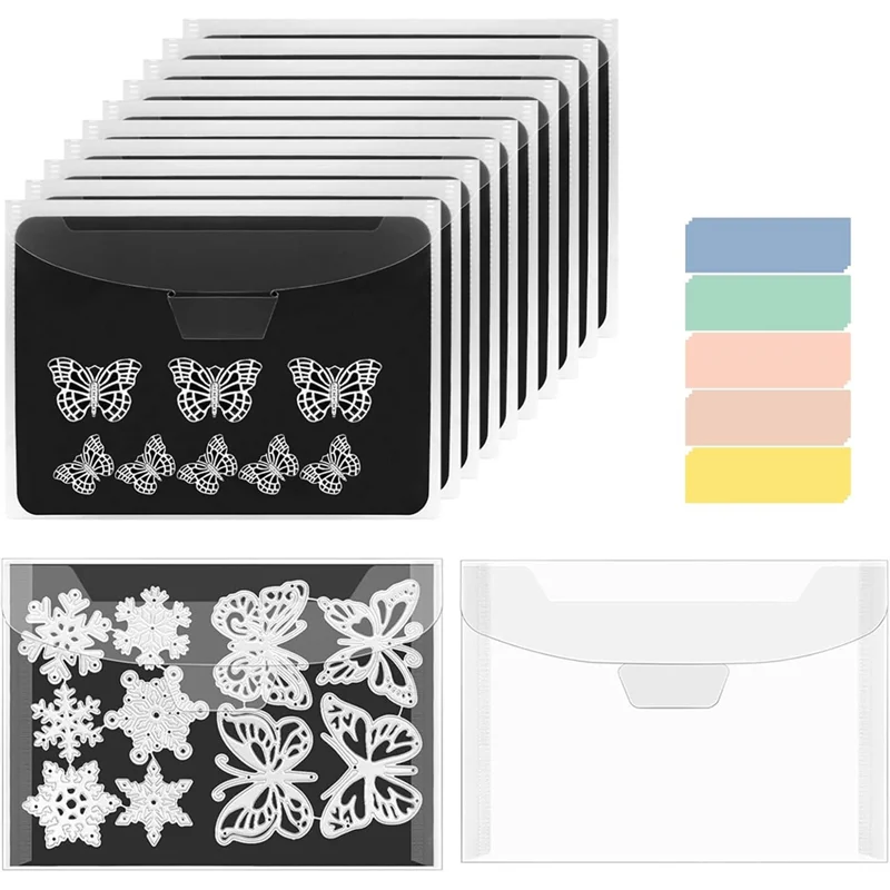 

24 Pcs Magnetic Sheets For Dies Storage Stamp Die Storage Pockets For Card Making - Sheets+ Bags-B09B