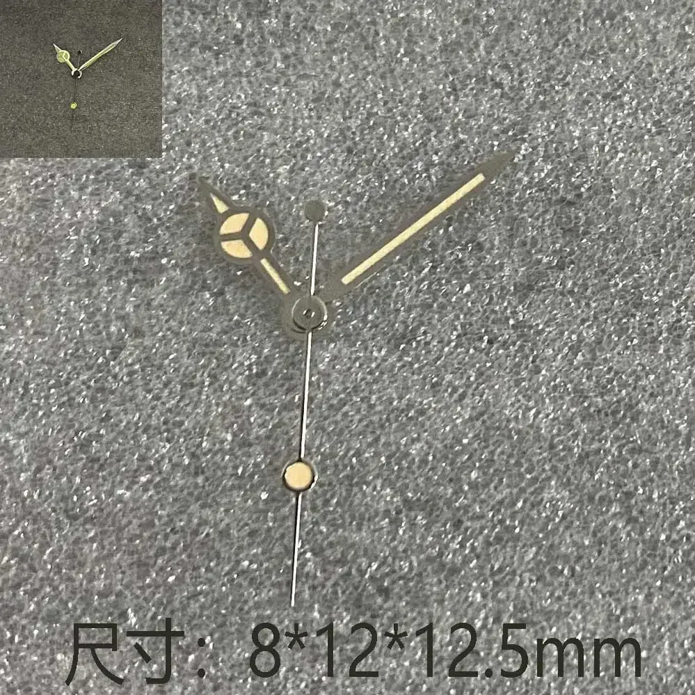 Watch Hands Thin Orange Pointer with Green Luminous Watch Accessories for NH36/ NH35/ 4R/ 7S Movement Replacement Parts