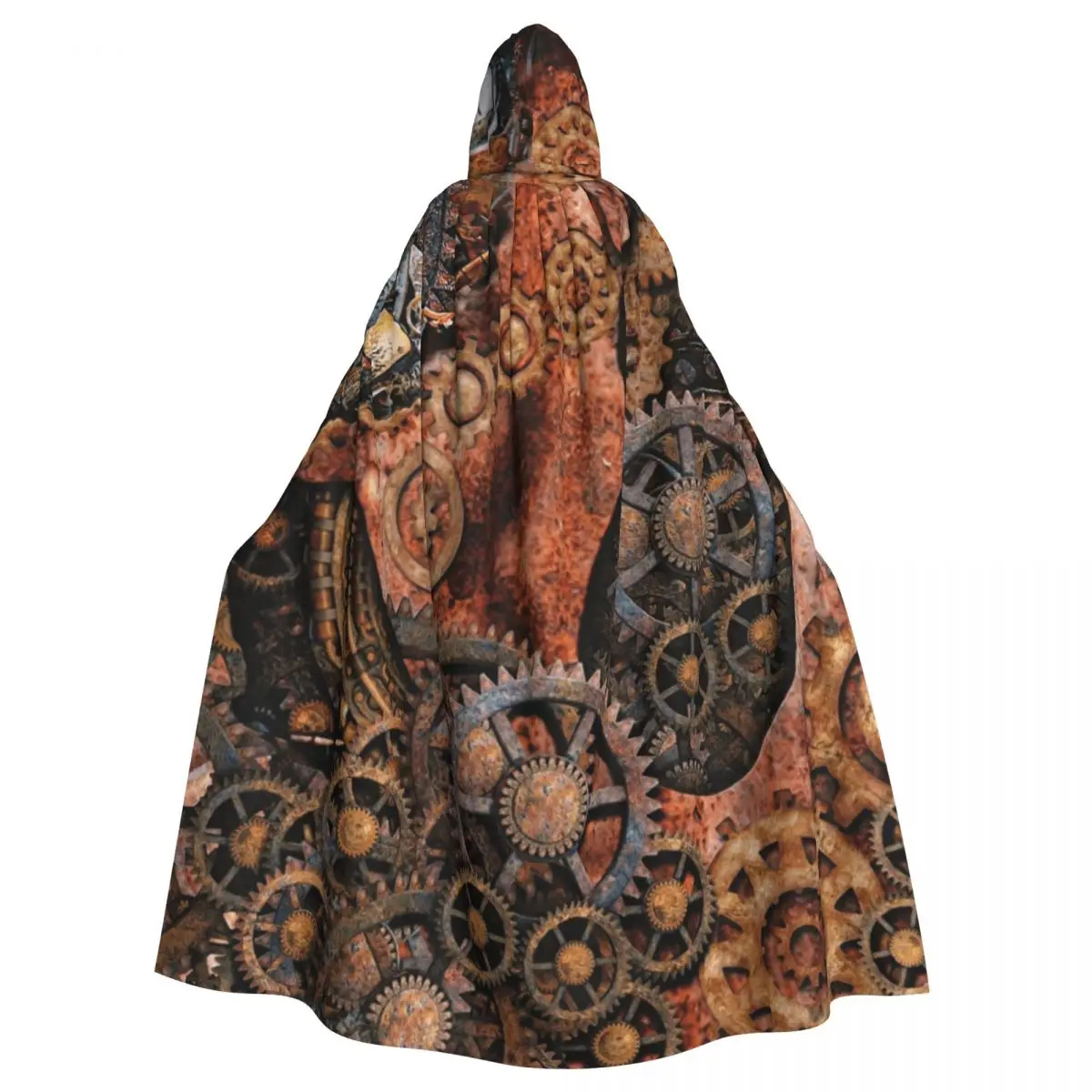 Steampunk Gear Clockwork Gears Steampunk Cogwheel Gears Long Hooded Cloak Witch Medieval Costume Cosplay Cape HalloweenVampire