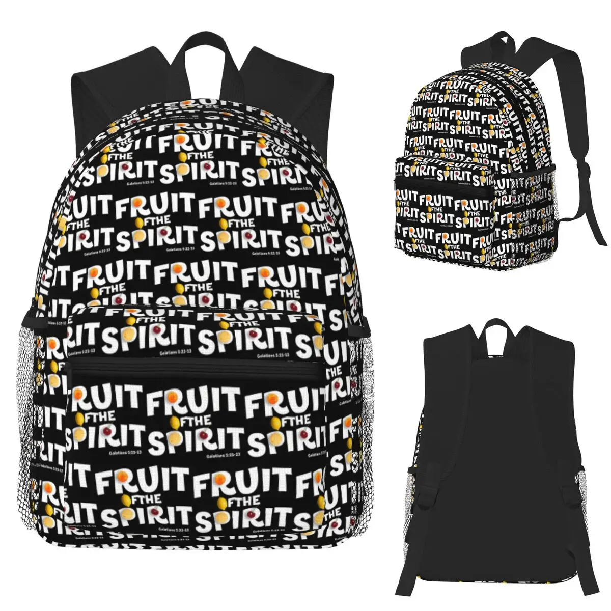 Fruit Of The Spirit Galatians 5 Sac à dos étudiant chrétien Sac d'école Sac à dos de voyage de randonnée pour hommes Femmes Bookbag Sacs à bandoulière