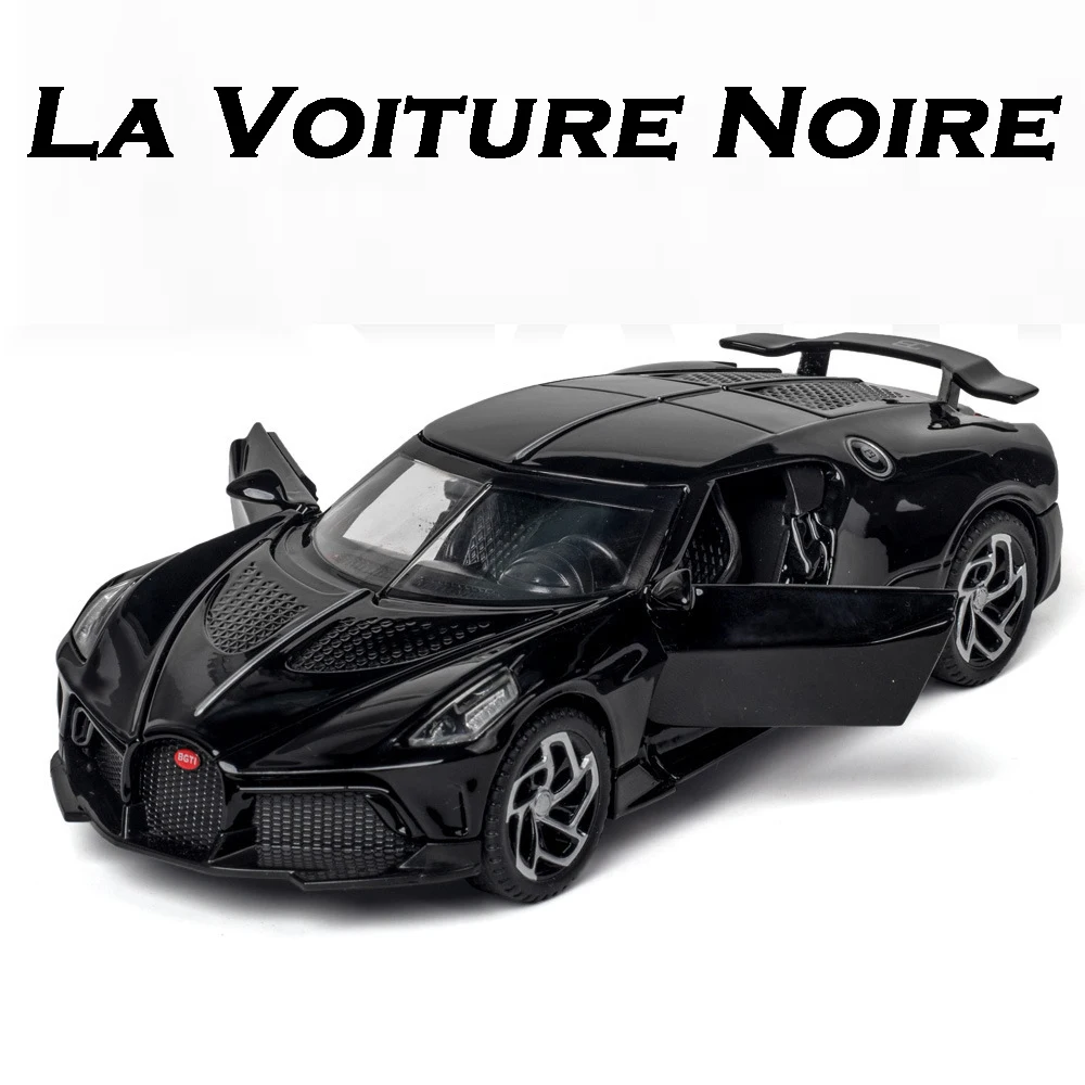 1:32 Toy Model LA VOITURE NOIRE Sports Cars Alloy Diecast DIVO Supercars Sound Light Doors Opened Pull Back Racing Vehicles Gift