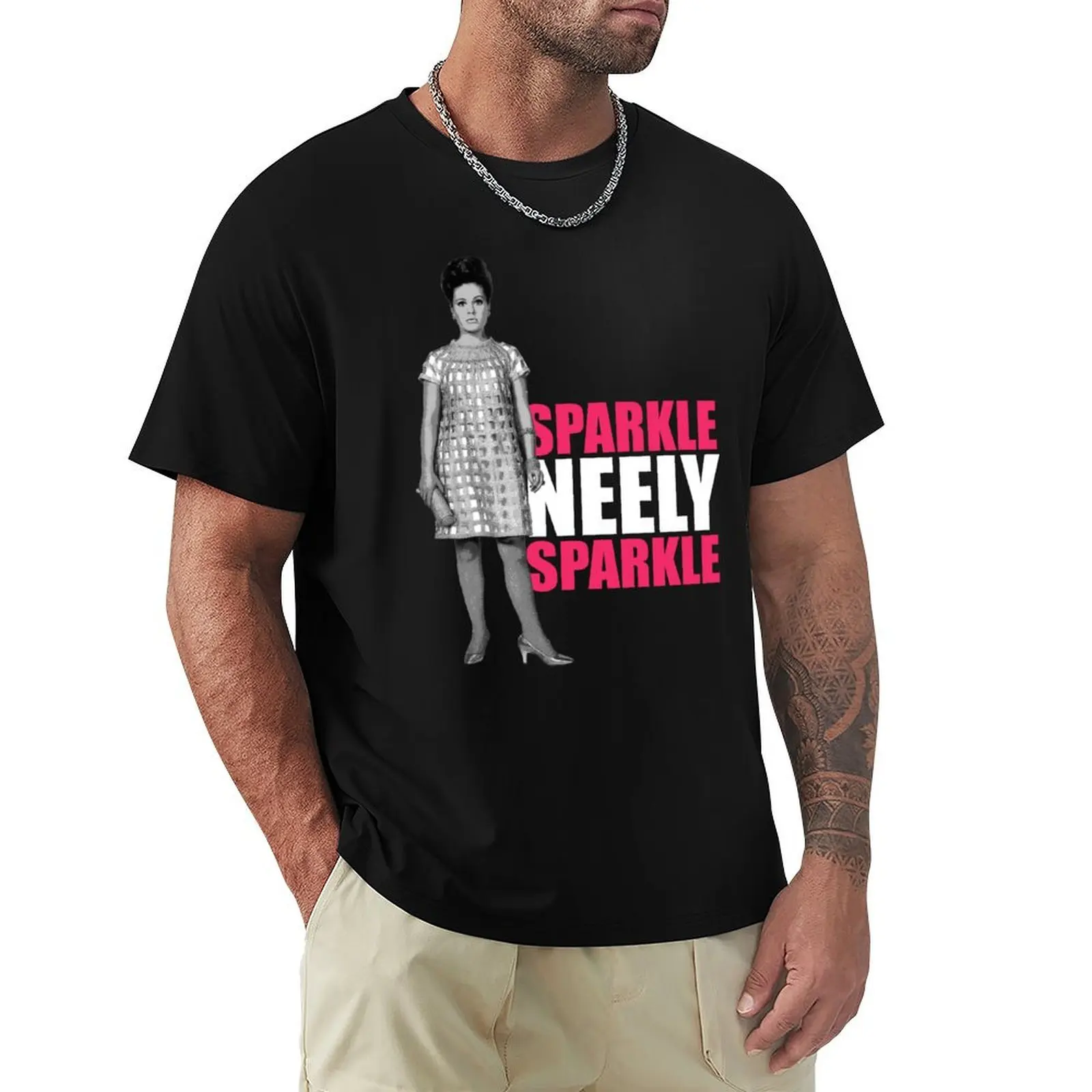 

Sparkle Neely Pink White L T-Shirt quick-drying Funny t-shirt t shirt men