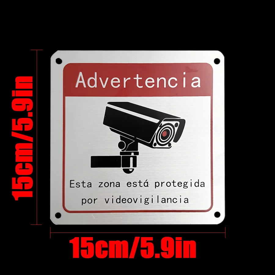 Spanish surveillance warning sign Adventencia Esta zona est á protegidaPor Video Vigilancia self-adhesive board