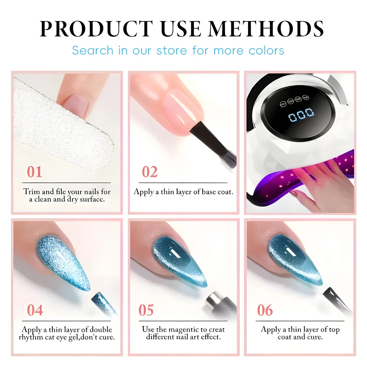 VOKY 2-delige langdurige magische magnetische Cat-Eye nagelgelset, geschikt voor het genieten van manicure op salonniveau thuis