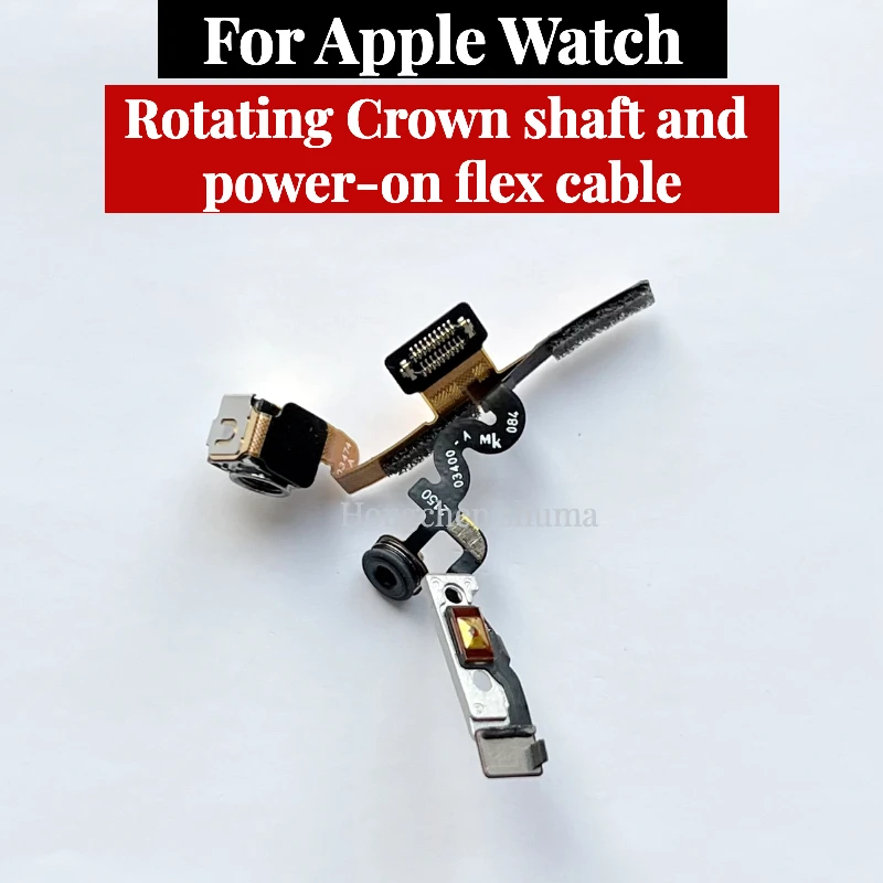 Rotating Crown shaft and power-on flex cable For Apple Watch Series 7 8 41mm 45mm Replacement Parts