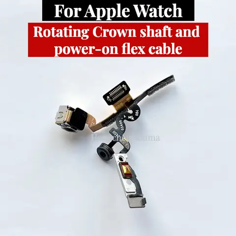 Rotating Crown shaft and power-on flex cable For Apple Watch Series 7 8 9 41mm 45mm Replacement Parts