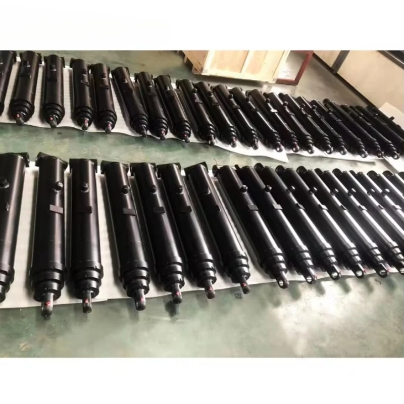 Telescopic front end single-acting four-stage cylinder for dump truck