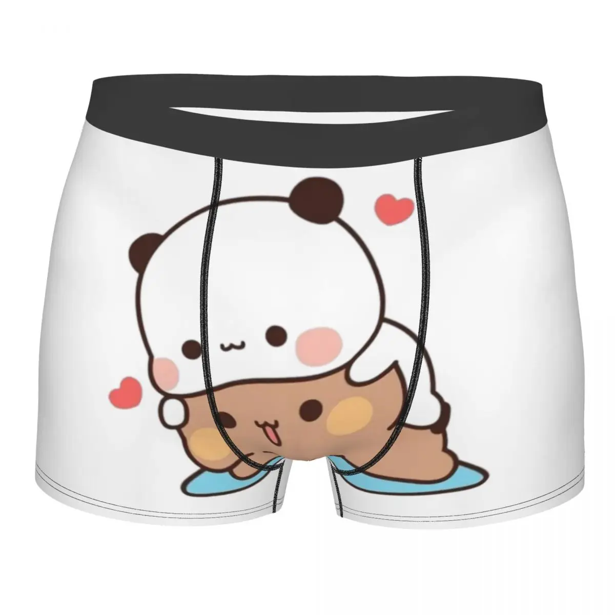 

Мужские эластичные трусы-боксеры Custom Bubu And DuDu с изображением обнимающихся панд и Браунов
