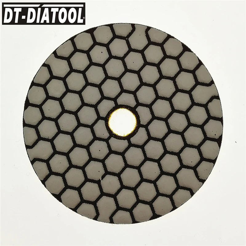 DT-DIATOOL 7pcs Dia 4 inch/100mm Resin Bond Diamond Dry Polishing Pads Grit #100 Sanding Disc For Granite Marble Stone
