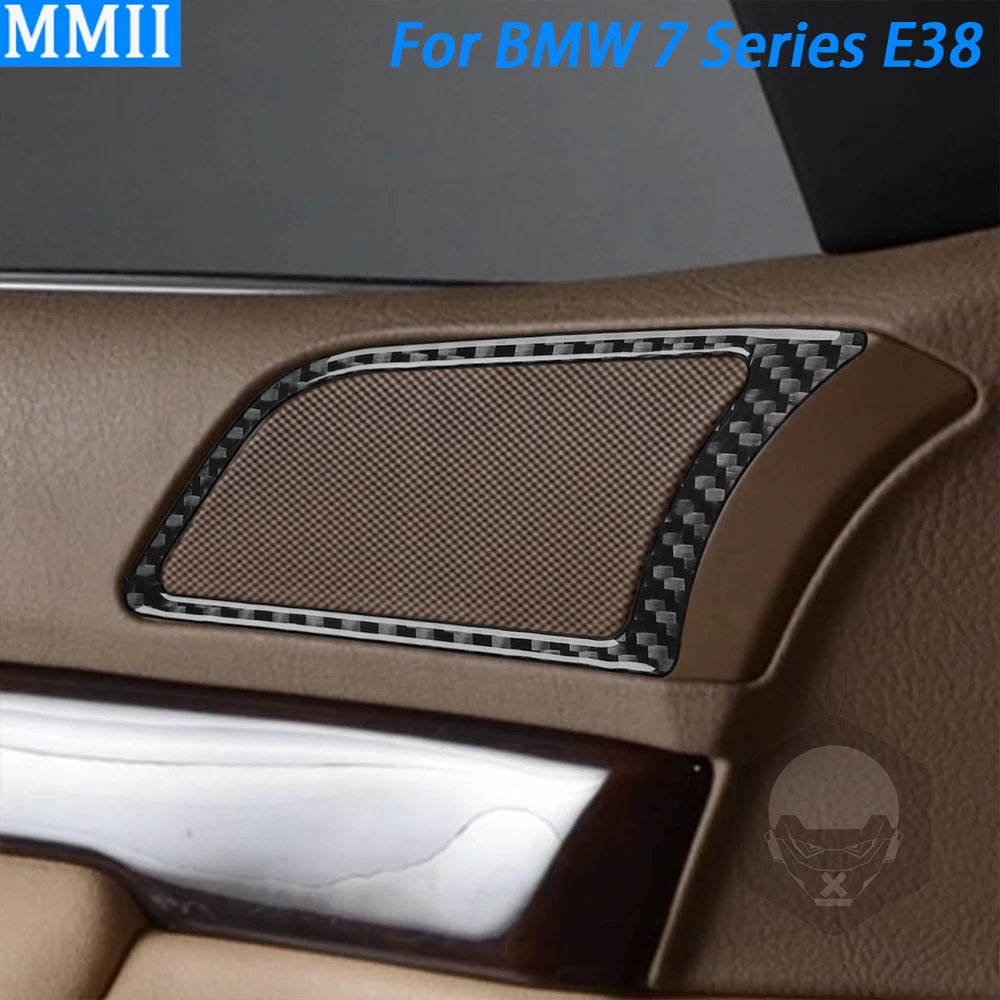 

For BMW 7 Series E38 1994-2001 Real Carbon Fiber Front Door Speaker Panel Trim Cover Car Interior Decoration Accessories Sticker