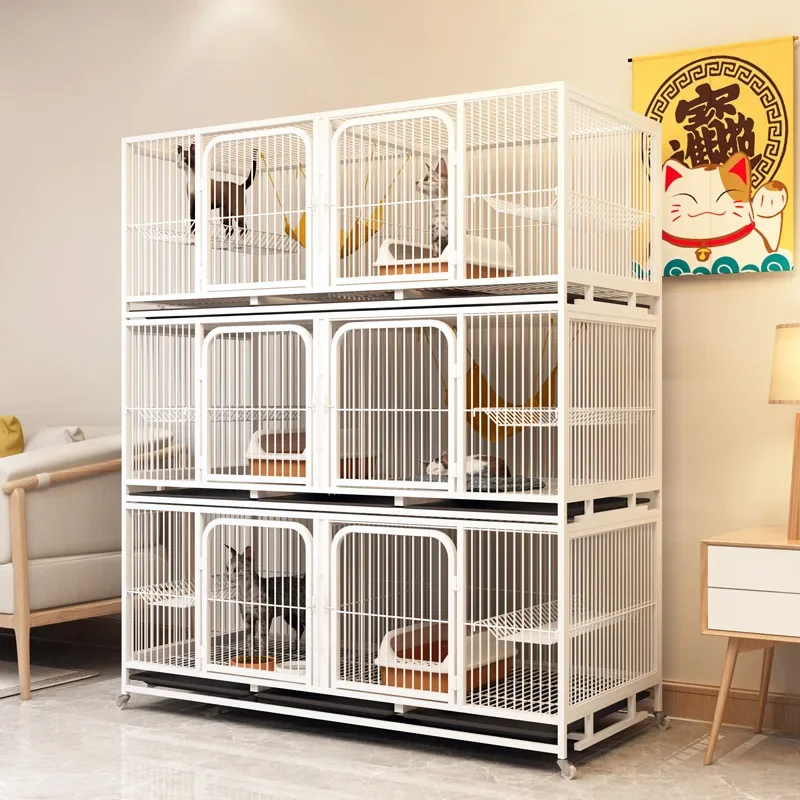 Indoor Cat Cages Breeding Cages Three-layer Cat House Household Cat Cabinet Dog Breeding Cages Dog Cage Cottage